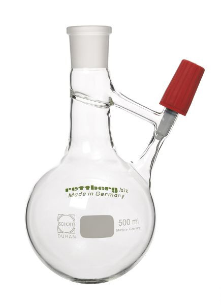 Rettberg Schlenk-kolf volgens Strauss, 1000 ml, met Produran-ventiel 0 - 4 mm, borosilicaatglas 3.3, 107000104