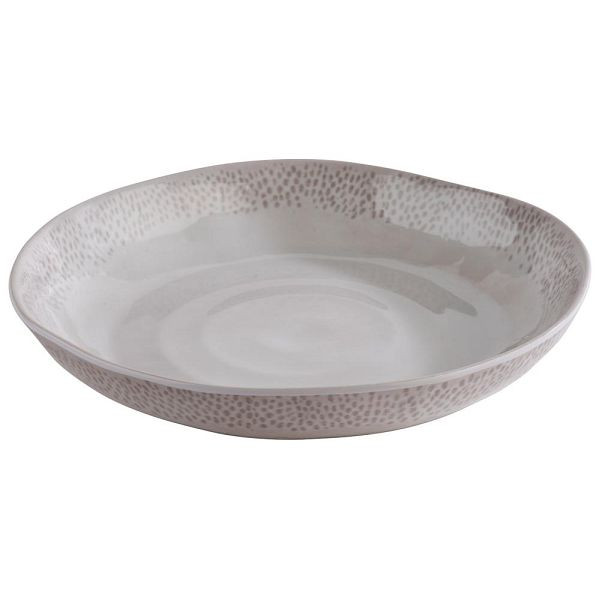 APS kom/bord "FOOTMARK", diep bord, Ø 24 cm, hoogte 4 cm, melamine, decor, witgrijs, 85322