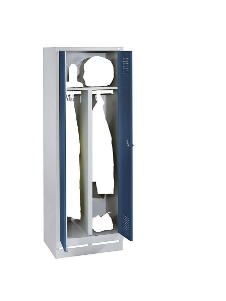 C+P zwart wit kastje Evolo, H1800xB610xD500mm, kleur: lichtgrijs / gentiaanblauw, 48022-20 S10242