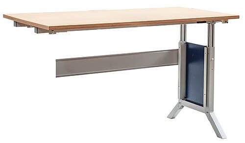 Bedrunka + Hirth Workline aanbouwtafel, met kleminrichting, 1500 x 750 x 736-1100 mm, 07.15.15