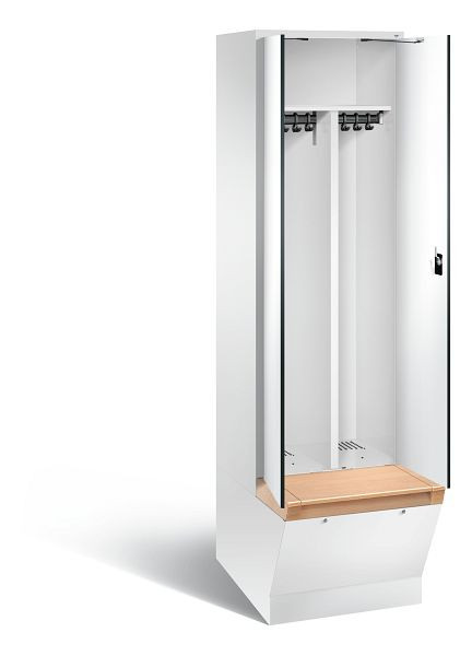 C+P zwart wit locker Evolo, H2090xB610xD815mm, kleur: verkeerswit / decor wit, 48056-20 S10345