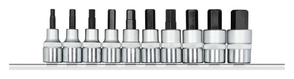 GEDORE rode schroevendraaierbits 1/2", binnenzeskant, metrisch, op aansluitstrip, 3300023