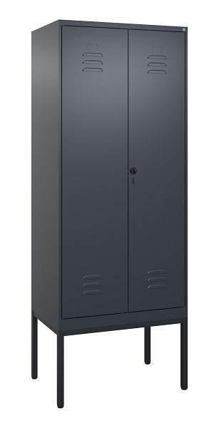 C+P Umkleidespind Classic PLUS SW, Gestell, 2 Abteile, 2120x800x500mm, 7016/7016, Drehriegel, 0800327-22 S10012