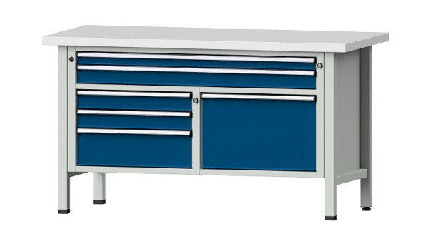 ANKE werkbanken kistwerkbank, model 257 V, 1500 x 700 x 840 mm, RAL 7035/5010, KSP 40 mm, 304.116