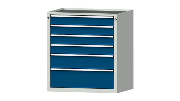 ANKE werkbanken ladekast, model 3007 V, 910 x 675 x 980 mm, RAL 7035/5010, kuip, 611.212