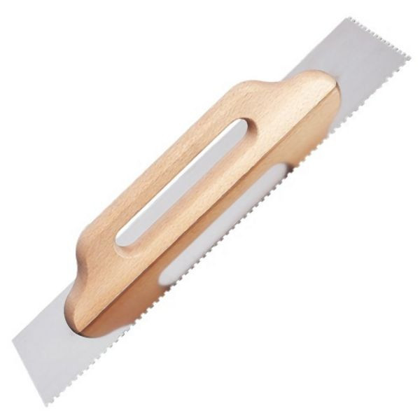 Karl Dahm Spezialkelle, Holzgriff, Zahnung 4x3 mm, Breite 500 mm, 11661