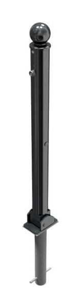 Schake slagboomstijl paal serie 474B Ø 76 mm, opklapbaar, zelfvergrendelend slot voor inzetting in beton, profielcilinderslot, 474UZHB
