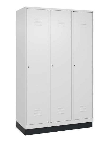 C+P luierkluis Classic PLUS, onderbouw, 3 vakken, 1950x1200x500mm, 9016/9016, cilindersloten, 080020-32 S10029
