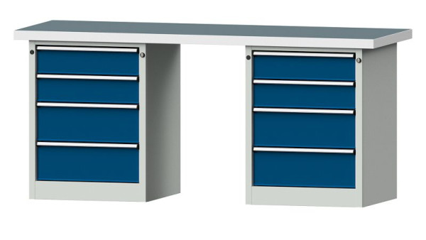 ANKE werkbanken combinatie werkbank, model 840 V, 2000 x 700 x 900 mm, RAL 7035/5010, UBP 50 mm, 415.107