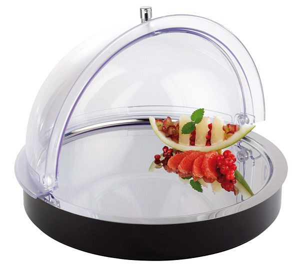 APS rolkap, Ø 38 cm, hoogte: 20 cm, SAN, transparant, verchroomde handgreep, 09023