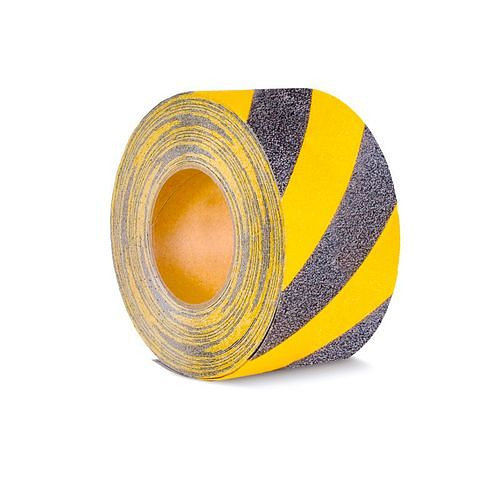 Moravia antislipbekleding, Basic, zwart/geel, rol 75 mm x 18,3 m, 264432