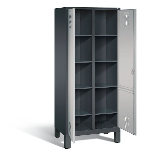 C+P washok Evolo, H1850xW810xD500mm, kleur: zwart-grijs/wit aluminium, 48012-22B S10029