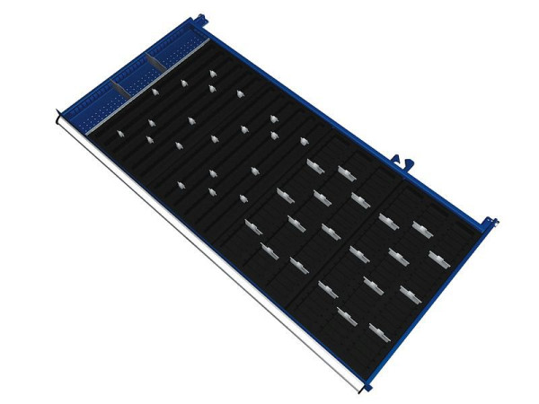 KLW scheidingsmateriaalset voor lades vakhoogte 50 mm in SMB kast, kastmaat 1439 x 750 mm B x D, SMB-B06-032