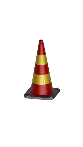 Schake verkeerskegel 750mm rood-geel, tweedelig, goede stabiliteit, stapelbaar, folietype RA2/B, 3L730RSSK2