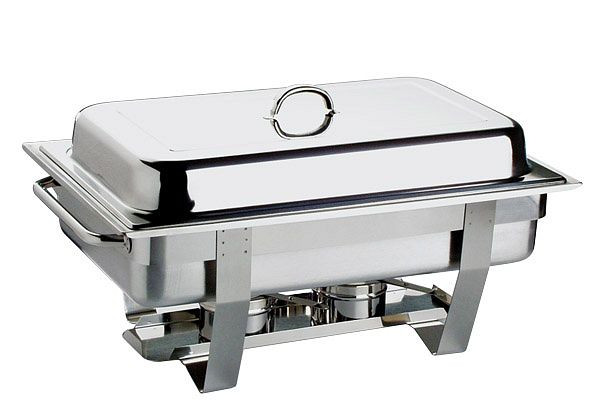 APS Chafing Dish -CHEF-, 61 x 31 cm, hoogte: 30 cm, 9 liter, RVS, 1 frame, 1 waterbak, 11675