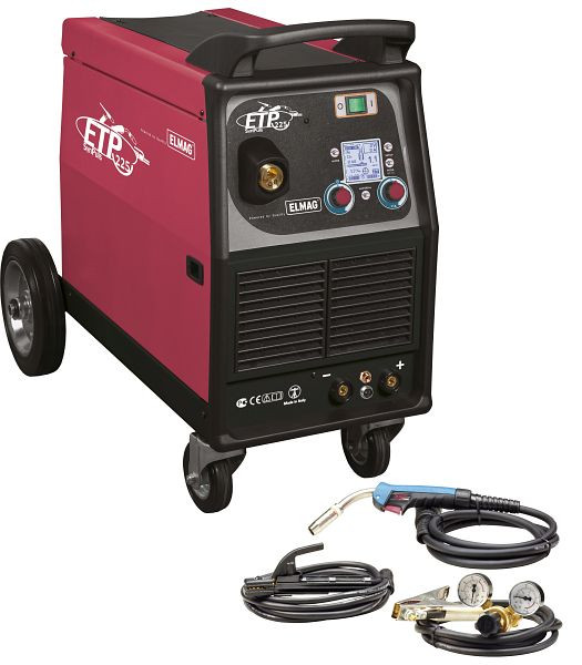 ELMAG multifunctionele lasinverter, mobiel GRUND-SET, model ETP 225 SynPuls - GRUND-SetMIG/MAG (+Pulse), TIG (DC), MMA, 00365