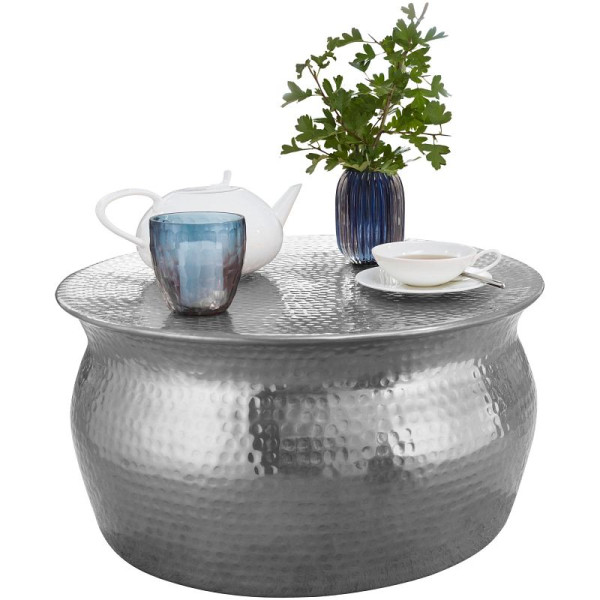 Wohnling salontafel KARAM 60x30,5x60cm aluminium zilver oosters rond, WL5.454