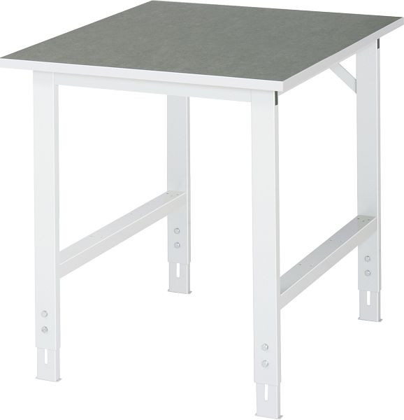 RAU werktafel Tom serie (6030) - in hoogte verstelbaar, werkblad met linoleum/universele bekleding, 750x760-1080x1000 mm, 06-625L10-07.12