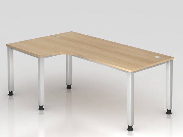 Hammerbacher hoektafel 4-poots vierkant 200x120cm 90° eiken, hoekvorm 90°, links of rechts te monteren, VQS82/E/S