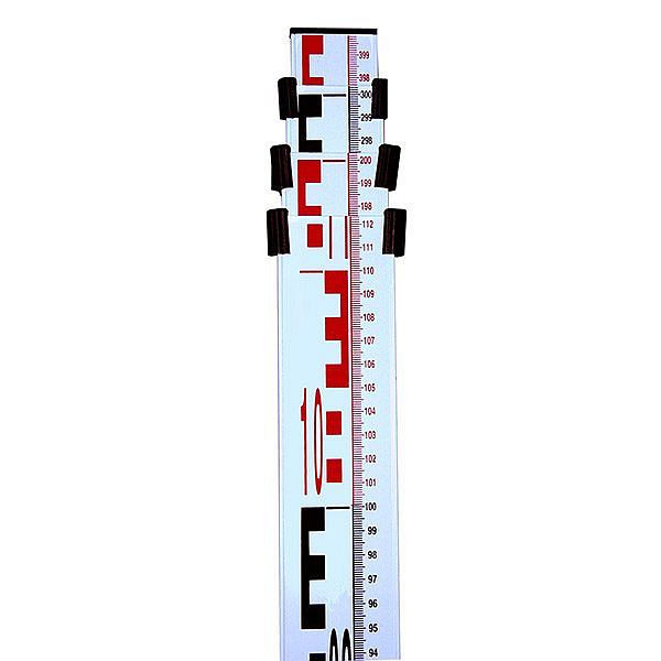 proNIVO telescopische aluminium waterpaslat 4 meter, met E- en mm-verdeling aan de voorzijde, 201-06-804MME