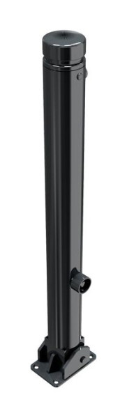 Schake-stijlpaal serie 482B Ø 82 mm, opklapbaar, zelfvergrendelend slot voor plugbevestiging, driehoekslot, 482FUB