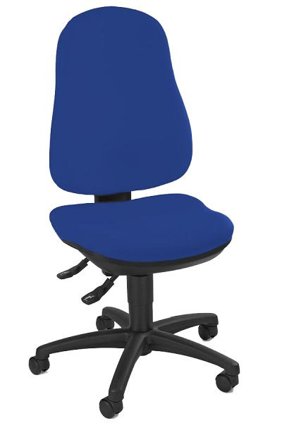 Lüllmann bureaudraaistoel, hoog, gecapitonneerd, kunststof onderstel, 1030-1180 x 460 x 460 mm, blauw, 210321