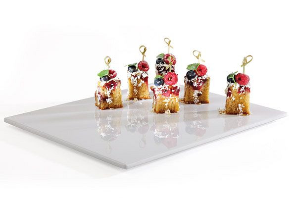 APS GN 1/4 dienblad -ZERO-, 26,5 x 16,2 cm, hoogte: 1,5 cm, melamine, wit, met antislipvoetjes, 84188