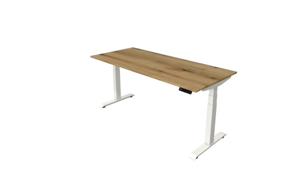 Kerkmann sta-/zittafel Move 4 nieuw 180 x 80 cm frame wit, tafelblad eiken, 10090755