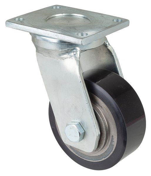 BS Rollen zwaarlastwiel, wielbreedte 40 mm, wiel-Ø 100 mm, draagvermogen 290 kg, gegoten polyurethaan 78 Shore A, gegoten wiellichaam, kogellagers, RR100.C11.100