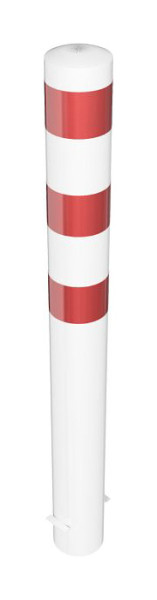 Schake stalen buispaal Ø 152 x 3,2 mm stationair om in beton te plaatsen, thermisch verzinkt / wit gecoat, thermisch verzinkt, totale lengte: 1500 mm, 40151B