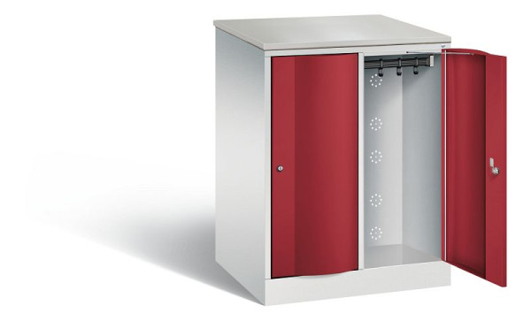 C+P XL lockerkast Resisto, H1077xW772xD640mm, kleur: lichtgrijs/robijnrood, 8271-273 S10049
