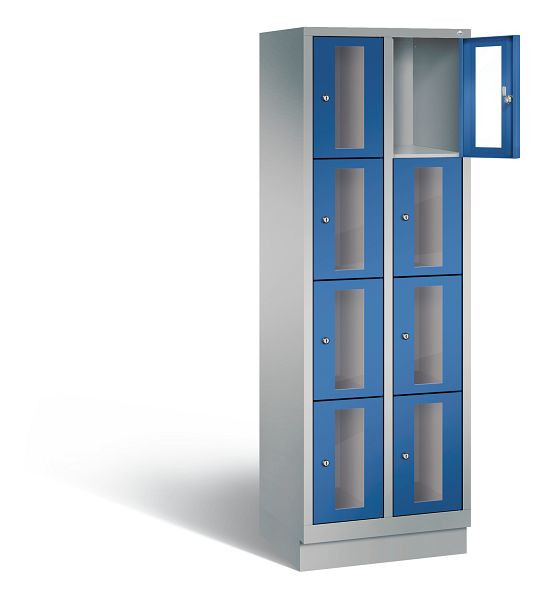 C+P lockerkast Classic, H1800xB610xD500mm, kleur: wit aluminium / gentiaanblauw, 8020A204 S10011