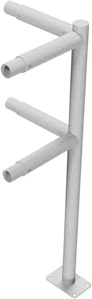 Schake beschermrailing, stalen buis Ø 48 mm, steunpaal voor plugbevestiging, hoekpaal, thermisch verzinkt, 448_815P