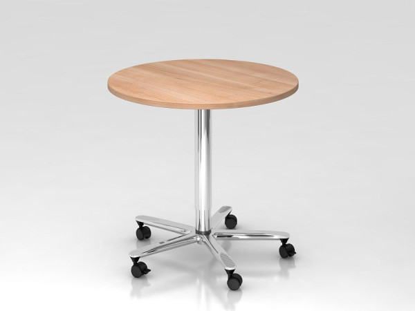 Hammerbacher kolomheftafel 80cm rond walnoot/chroom, frame verchroomd, VST08/N/C