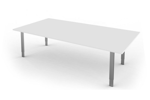 Kerkmann bureau extra groot / vergadertafel, vorm 5, B 2000 x D 1000 x H 680-820 mm, wit, 11413710