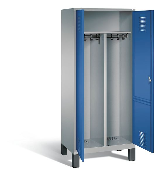 C+P zwart wit kastje Evolo, H1850xW810xD500mm, kleur: wit aluminium / gentiaanblauw, 48012-22 S10121