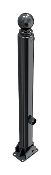 Schake slagboomstijl paal serie 485B Ø 82 mm, opklapbaar, zelfvergrendelend slot voor plugbevestiging, driehoekslot, 485FUB
