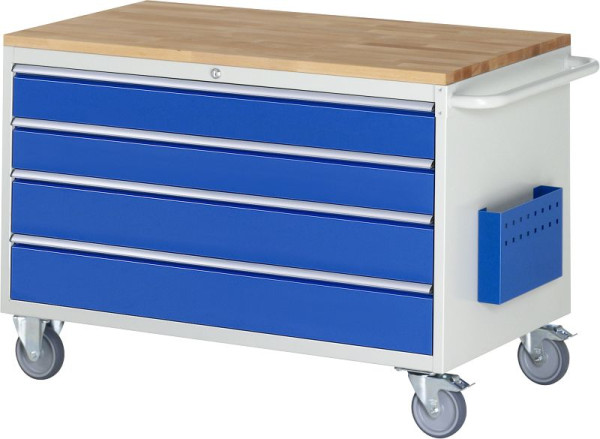RAU montagewagen serie 7000, B1145 x D650 x H795 mm, massief beukenhouten blad, laden: 2xH120, 2xH150 mm, 15-XXL3.6A-B.11