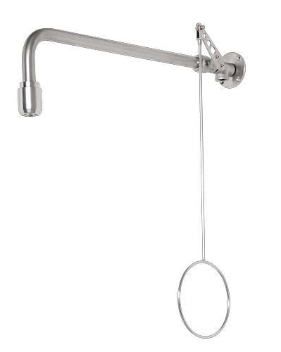 B-SAFETY Körper-Notdusche aus Edelstahl, poliert, Wandmontage, DVGW-Zulassung, 201250