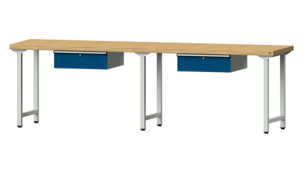 ANKE werkbanken werktafel, model 93, 2800 x 700 x 850 mm, RAL 7035/5010, BMP 50 mm, 400.418