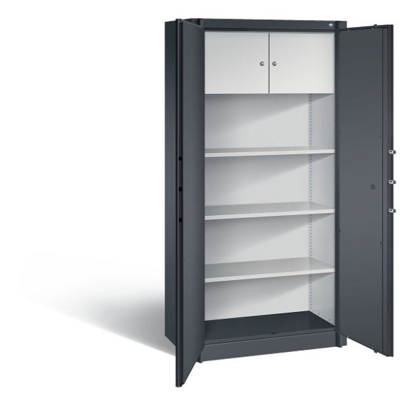 C+P brandwerende kast Certos, H1950xW930xD500mm, kleur: zwart-grijs, dagschoot, 4 OH, 1170-200 S10005
