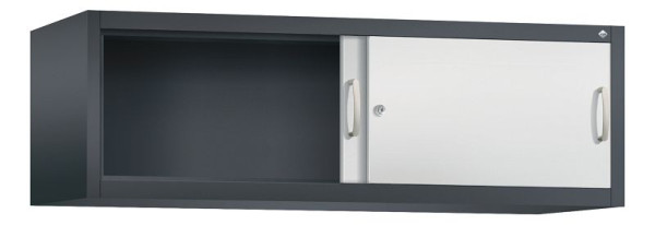 C+P bovenkast Acurado, H500xB1600xD500mm, kleur: zwartgrijs/lichtgrijs, beugelgreep, 1 niveau, 2154-00 S10041