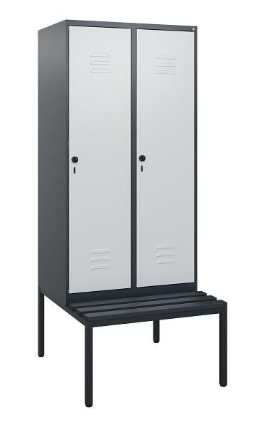 C+P luierkastje Classic PLUS, met onderbank, 2 vakken, 1950x800x815mm, 7016/7035, draaibare sluiting, 0800505-22 S10043