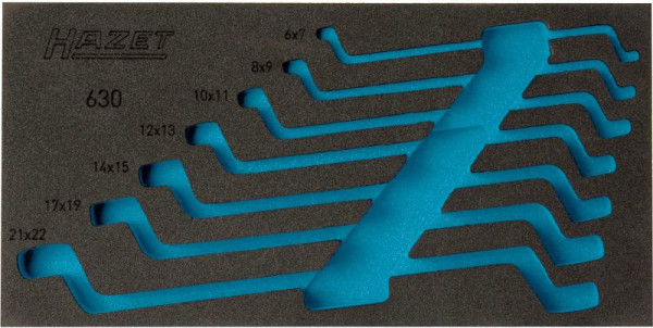 Hazet 2-componenten zachtschuiminleg, voor 163-296/7, afmetingen / lengte: 342 mm x 172 mm, 163-296L