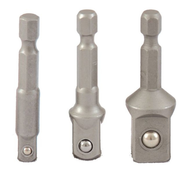 Projahn 1/4" bit adapter set 3 stuks lengte 50 mm voor doppen 1/4", 3/8", 1/2", 2880