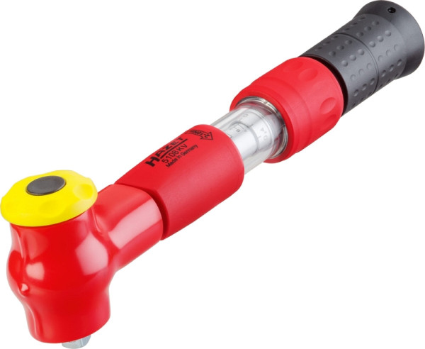 Hazet momentsleutel, dubbel geïsoleerd, Nm min-max: 2 - 10 Nm, tolerantie: 6%, massief vierkant 10 mm (3/8 inch), 5108KV