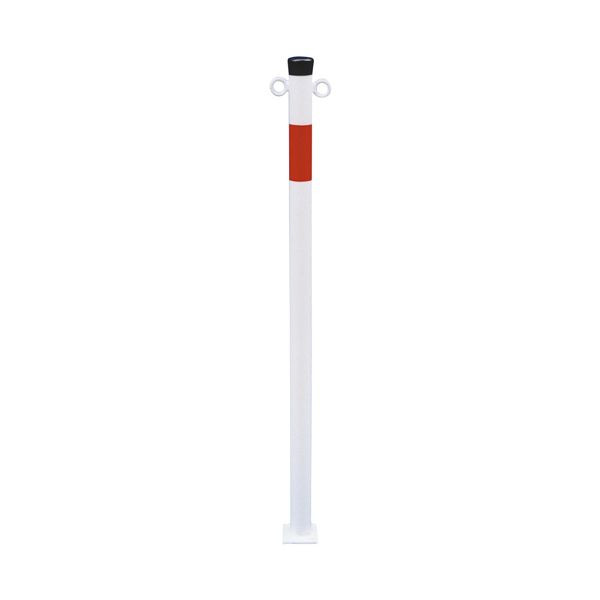 Schake afzetpaal stalen buis Ø 42 x 2,5 mm vast voor deuvelbevestiging, thermisch verzinkt en wit gecoat, met 2 ogen, 4042PB/2