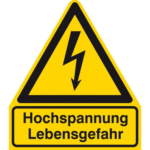 Stein HGS HGS elektrische markering/waarschuwingscombinatiebord, levensgevaar hoogspanning, 297 x 410 mm / aluminium, reliëf, 11.1281