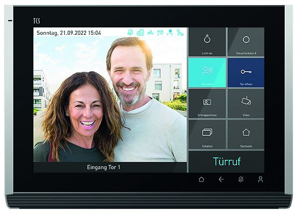 TCS video binnenstation voor handsfree bellen serie skyline:ten Pro met 10 inch touchscreen, opbouw zilver, IVW9110-0187