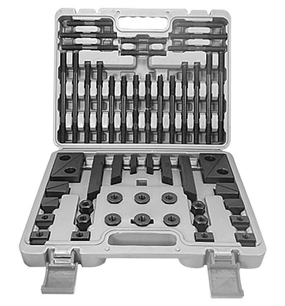 MACK spanset in kunststof koffer, 58 stuks, spanschroefdraad M12, T-moeren 14 mm, 11-PKS-M12